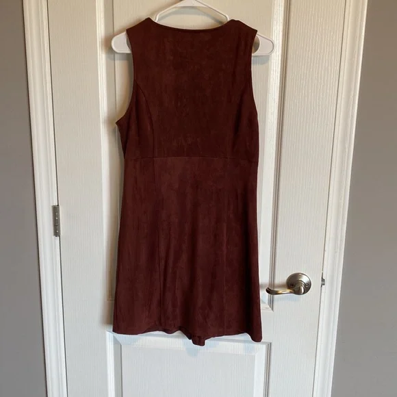 Maroon Velour Button Up Dress - Picture 7 of 7